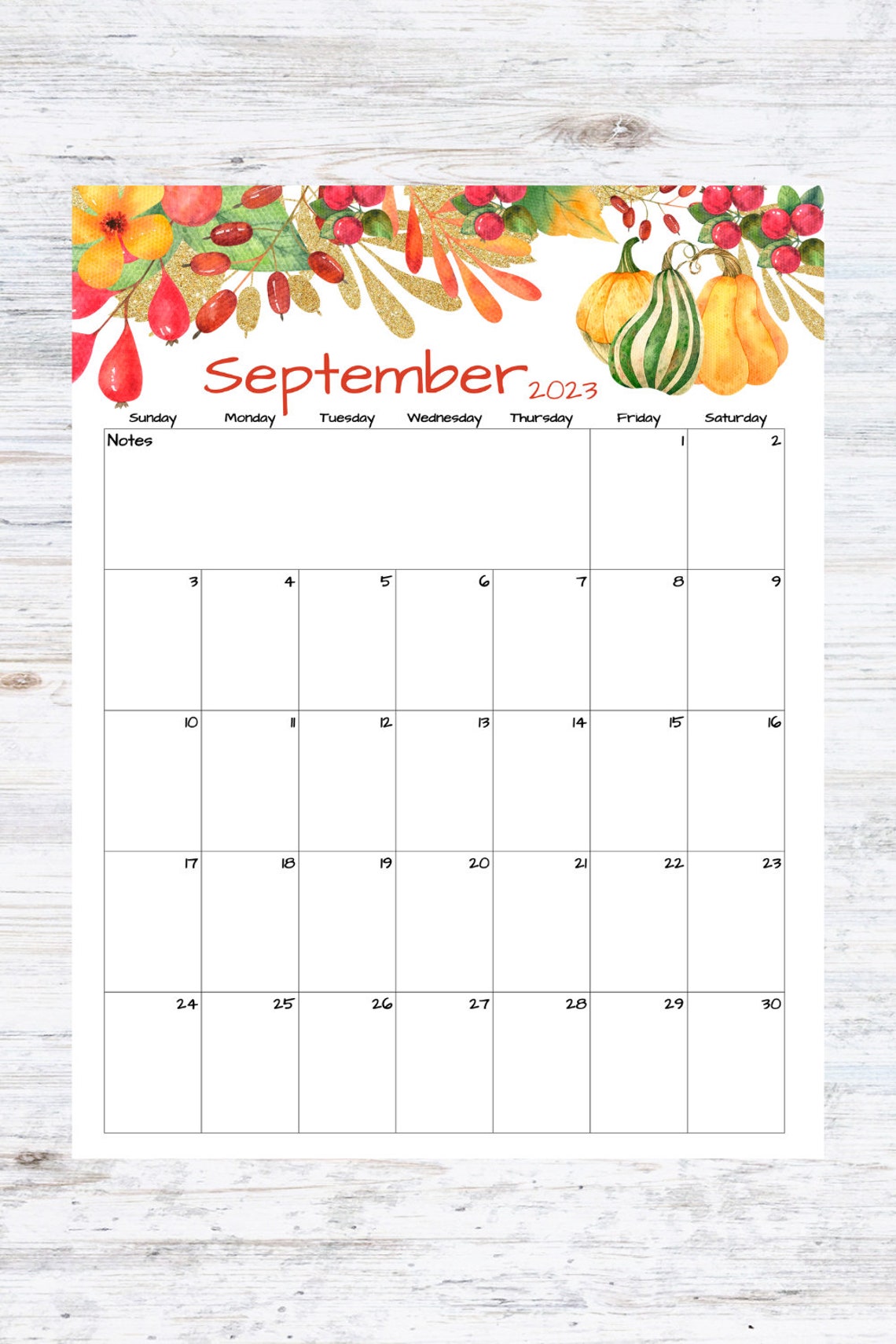 Fillable editable September Calendar September 2023 Etsy