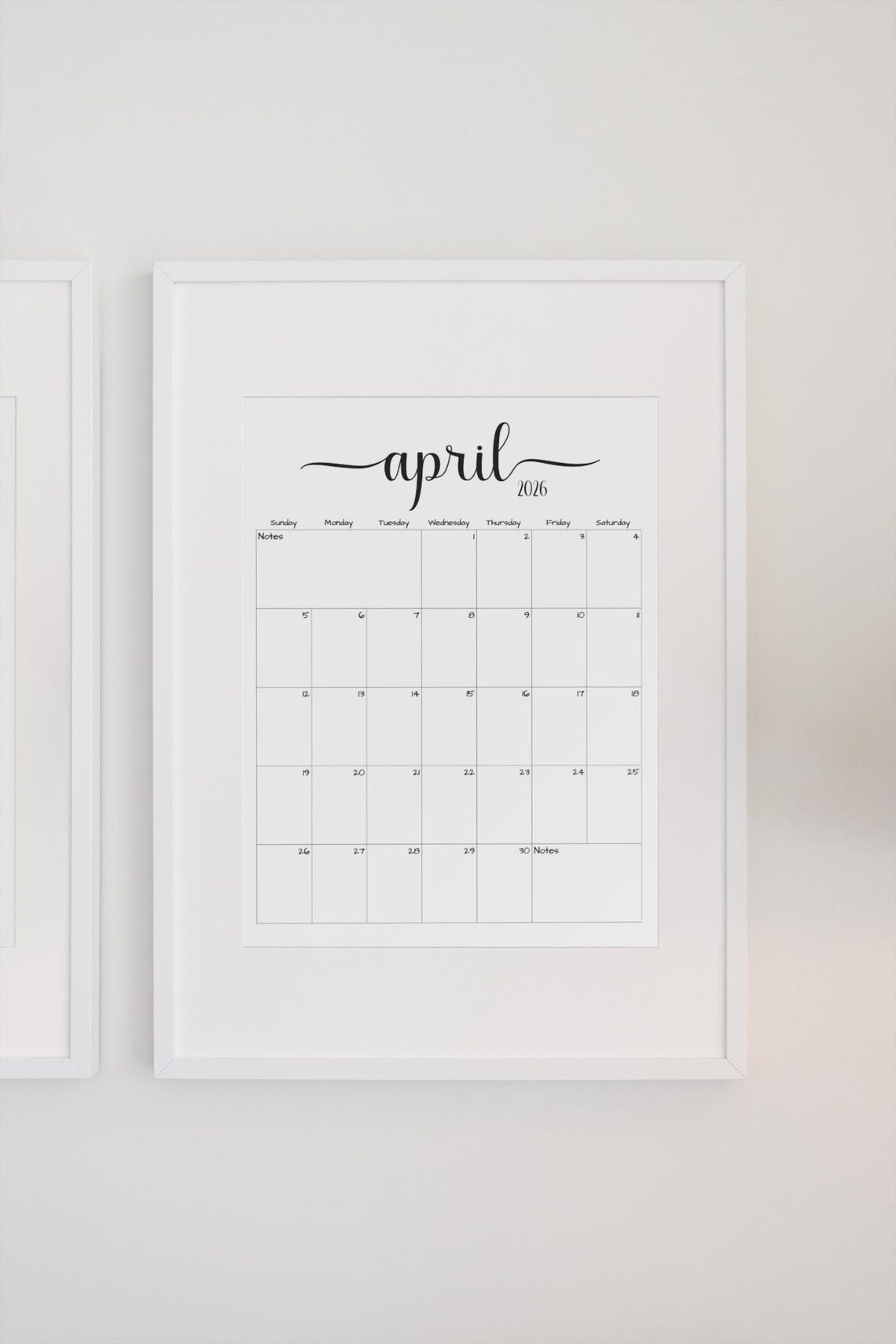 April 2026 Calendar | Simple Script, Fillable & Editable (PDF, PNG, JPG ...