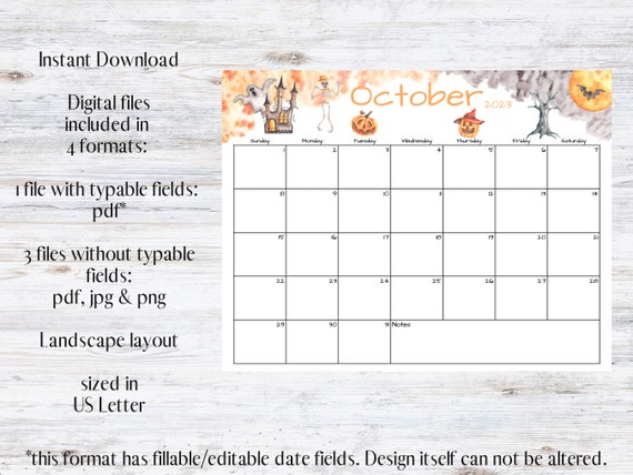 October printable calendar 2020 best sale