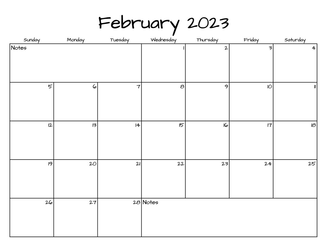 february-calendar-february-2023-printable-calendar-simple-etsy