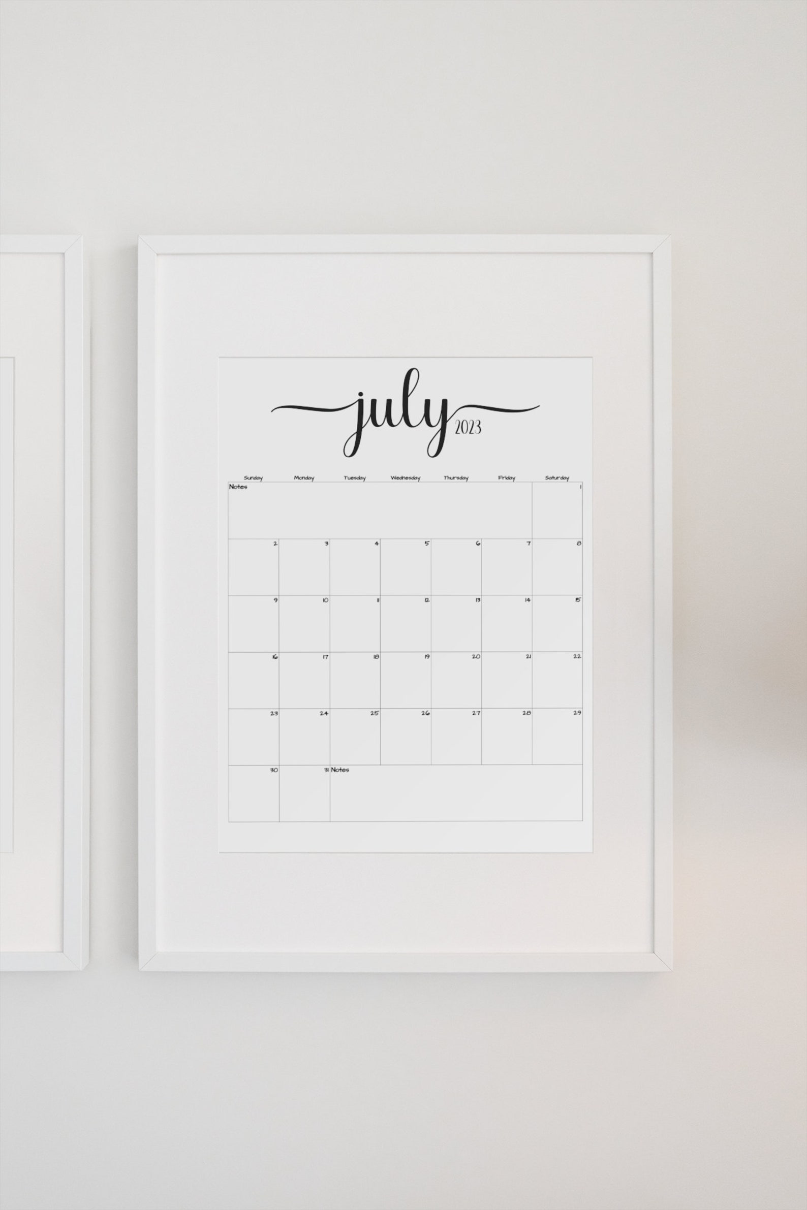 Free Printable Calendar July 2023 With Lines