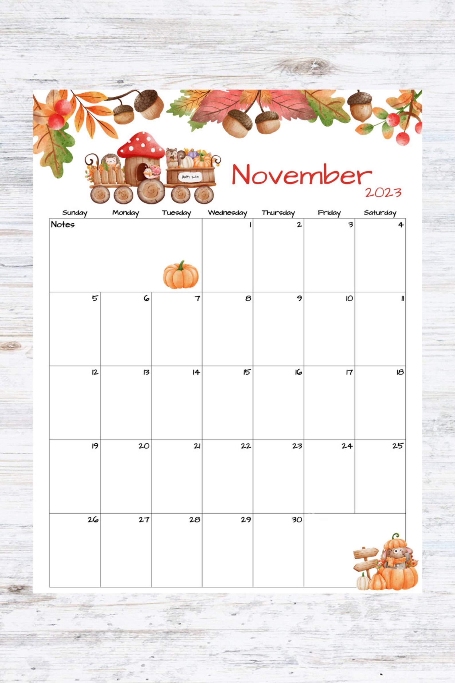 Fillable/editable November Calendar November 2023 Printable Calendar