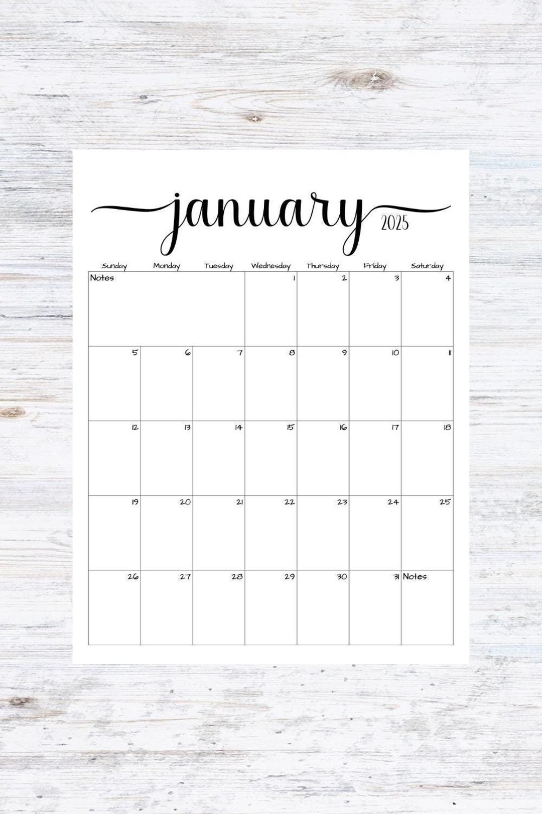 Fillable/editable January 2025 Calendar January 2025 Calendar Simple Script Calendar Instant