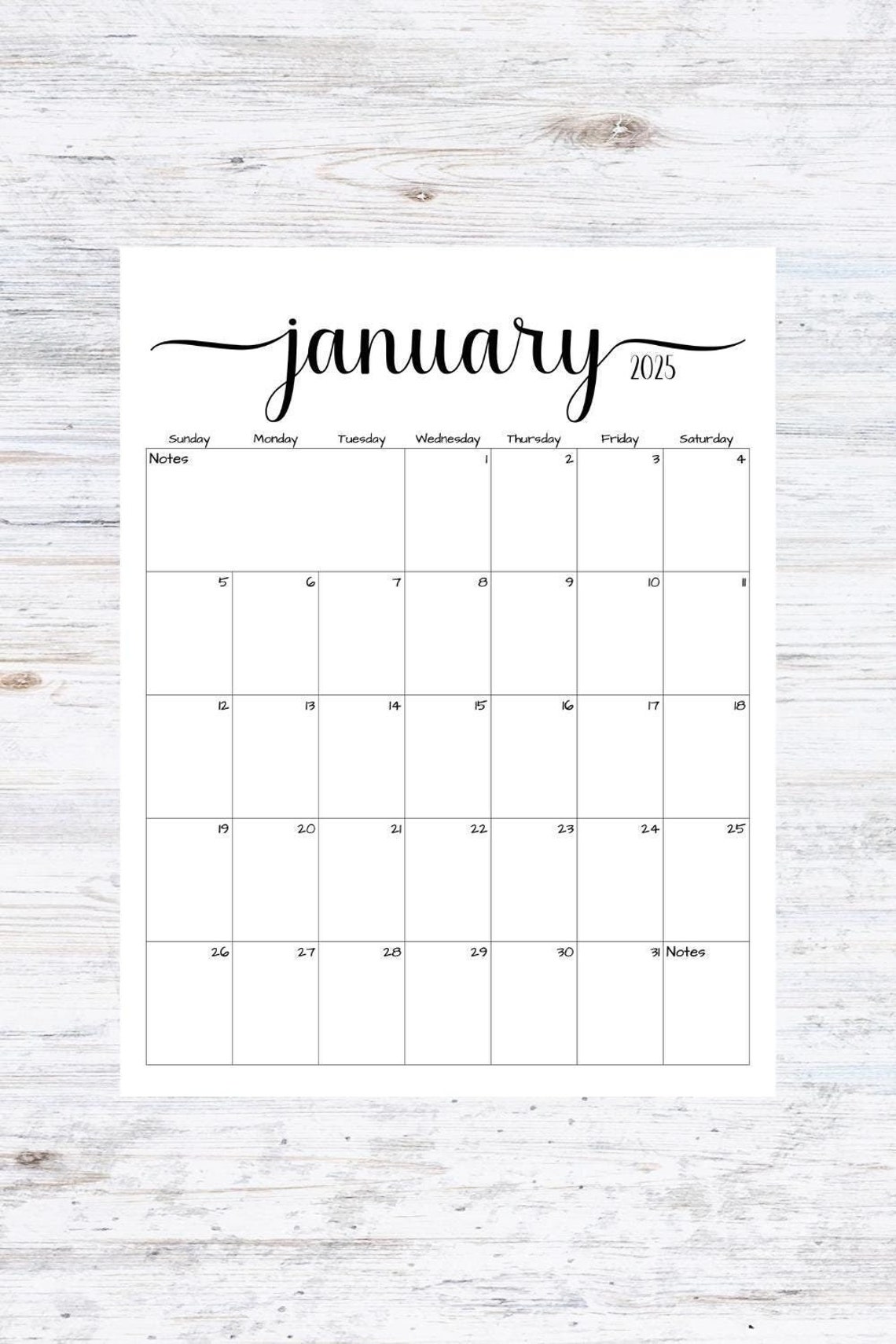 Fillable/editable January 2025 Calendar January 2025 Calendar Simple
