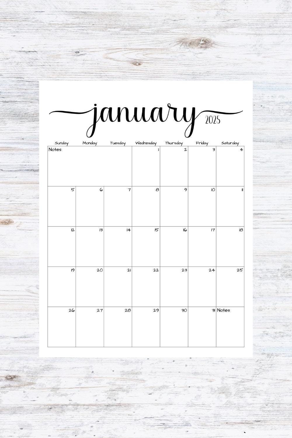Fillable/editable January 2025 Calendar January 2025 Calendar Simple