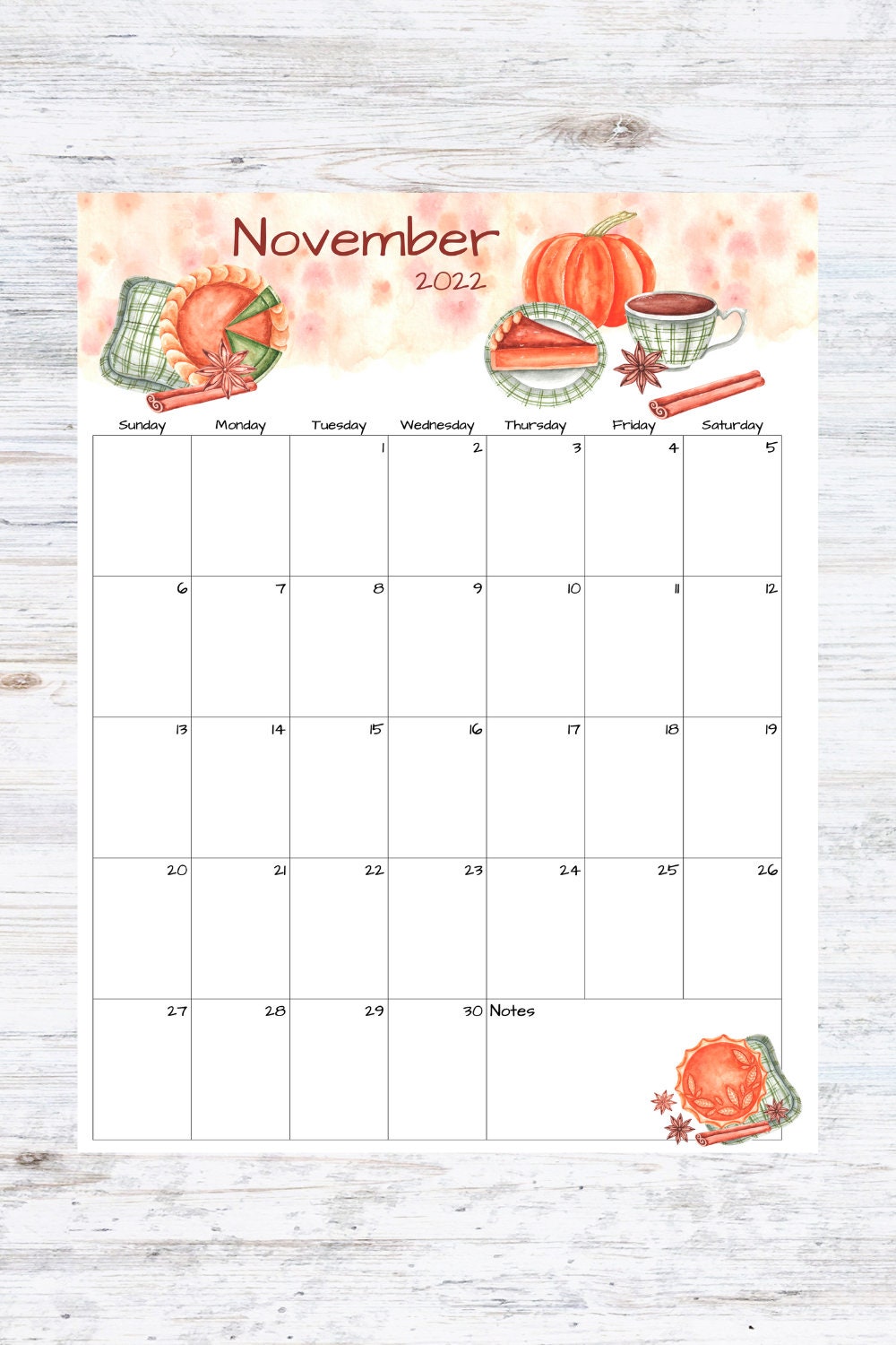 Fillable/editable November Calendar November 2022 Printable Etsy