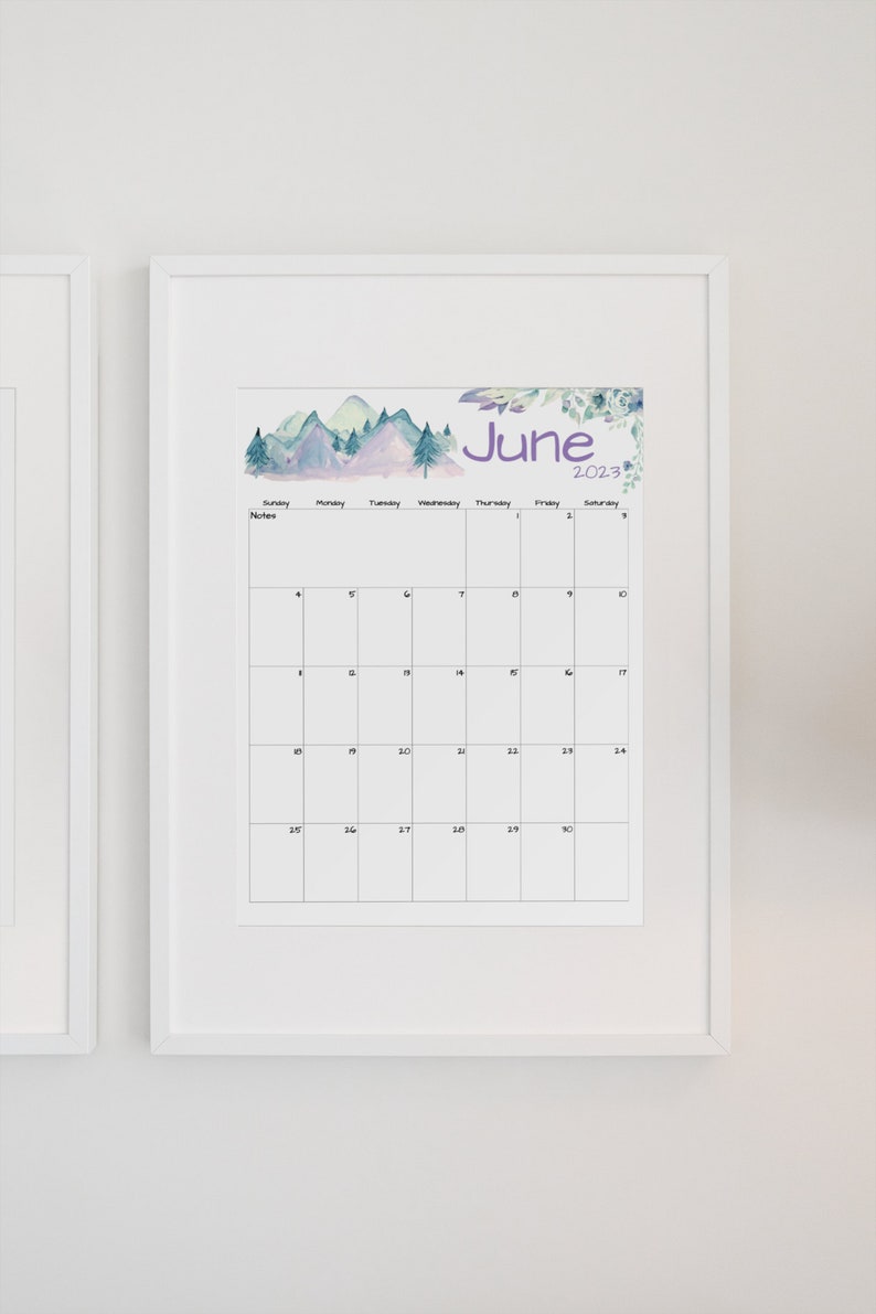 Fillable/editable June Calendar June 2023 Printable Calendar Etsy