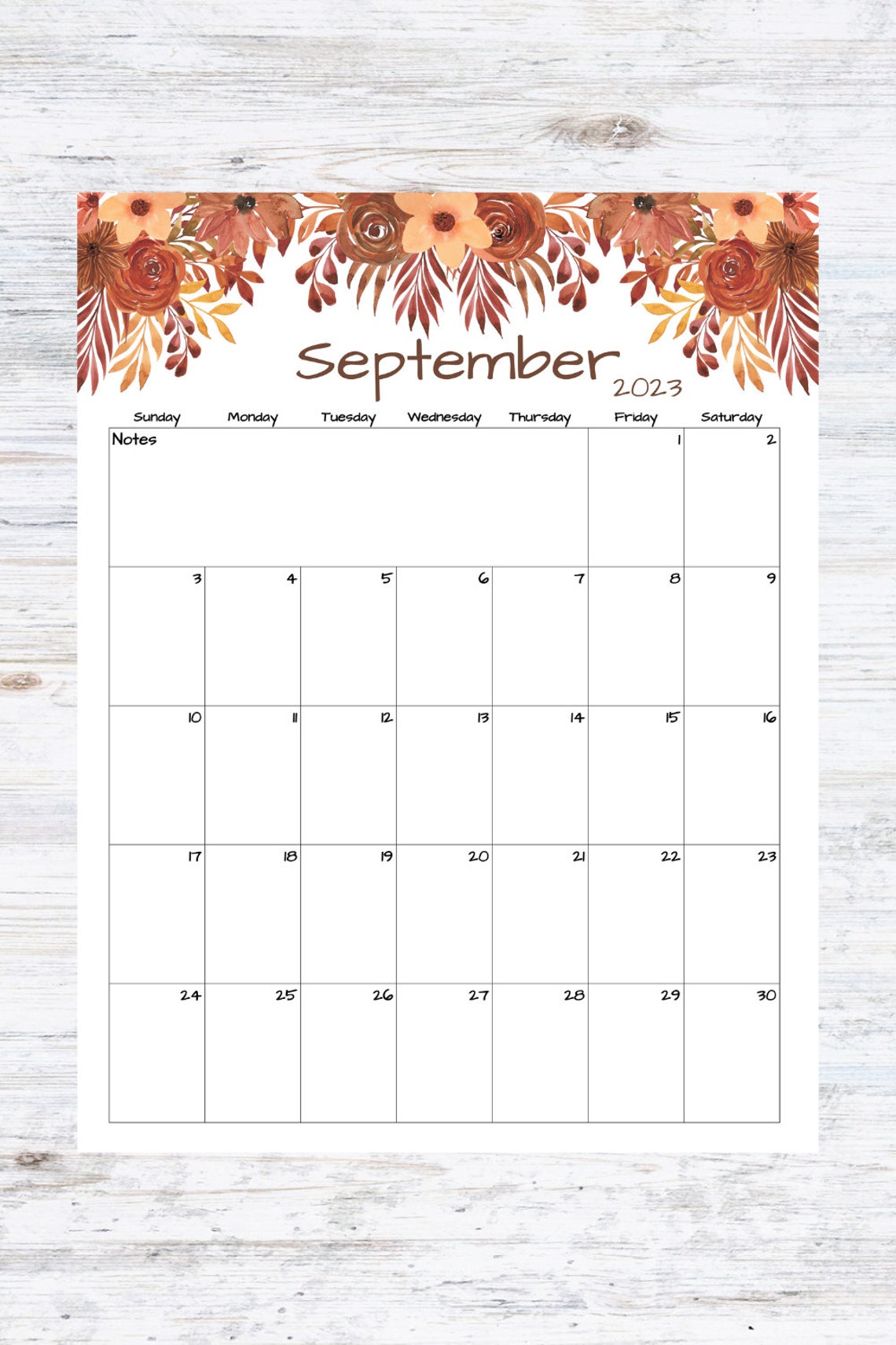 Fillable editable September Calendar September 2023 Etsy