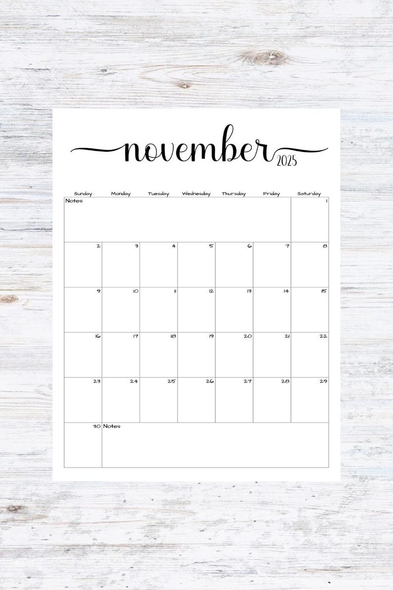 Fillable/editable November 2025 Calendar November 2025 Calendar