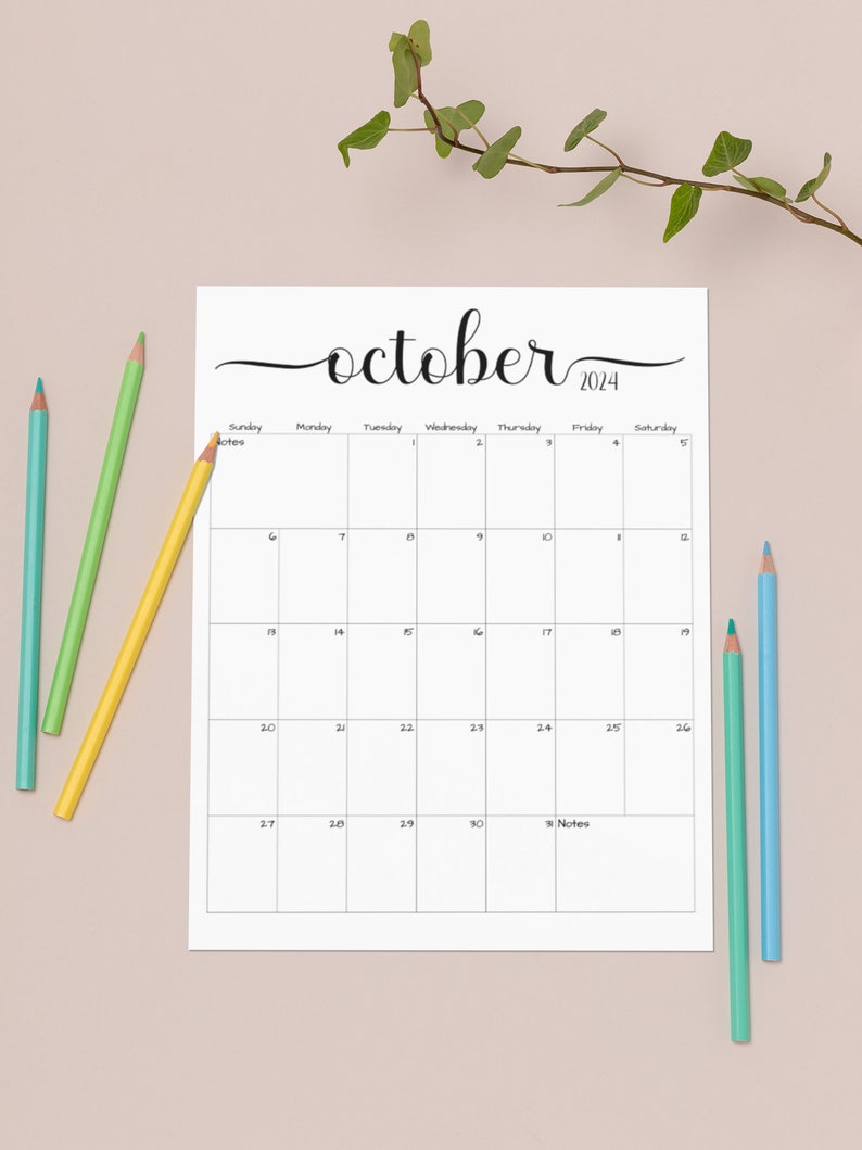 Fillable/editable October 2024 Calendar October 2024 Calendar Simple ...