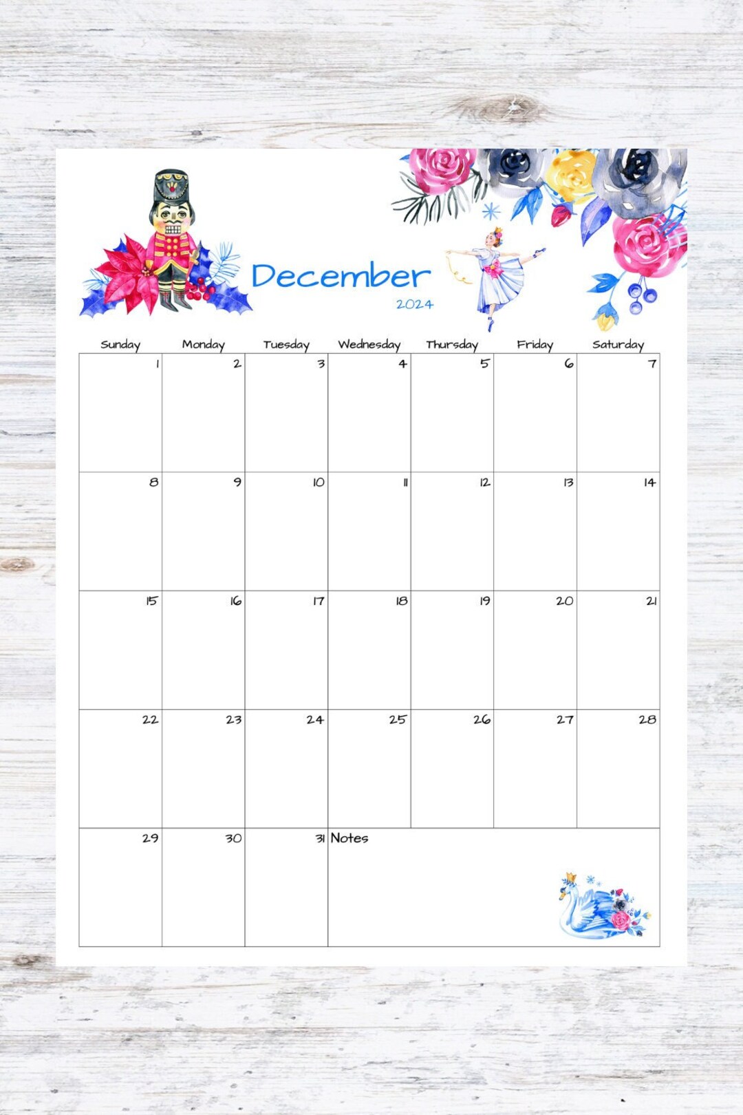 Fillable/editable December Calendar December 2024 Printable Calendar ...