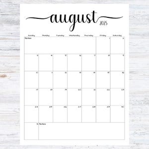 Fillable/Editable August 2025 Calendar | August  2025 Calendar | Simple Script Calendar | Instant Download | PDF, PNG, JPG
