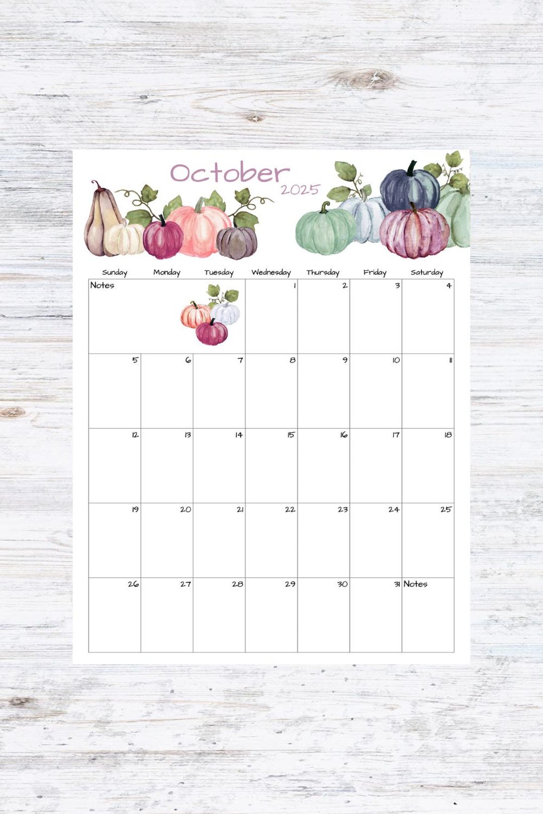 Fillable/editable October Calendar October 2025 Printable Calendar