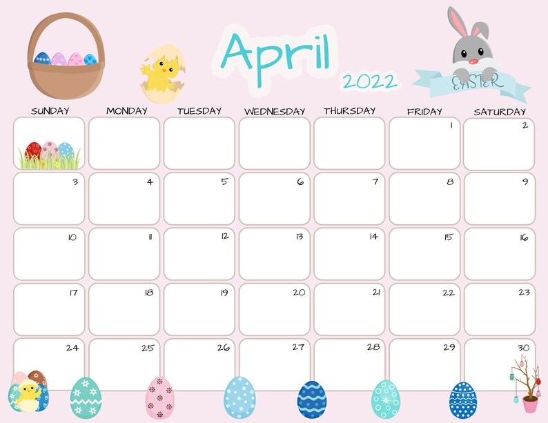 april-calendar-april-2022-printable-calendar-easter-etsy-australia