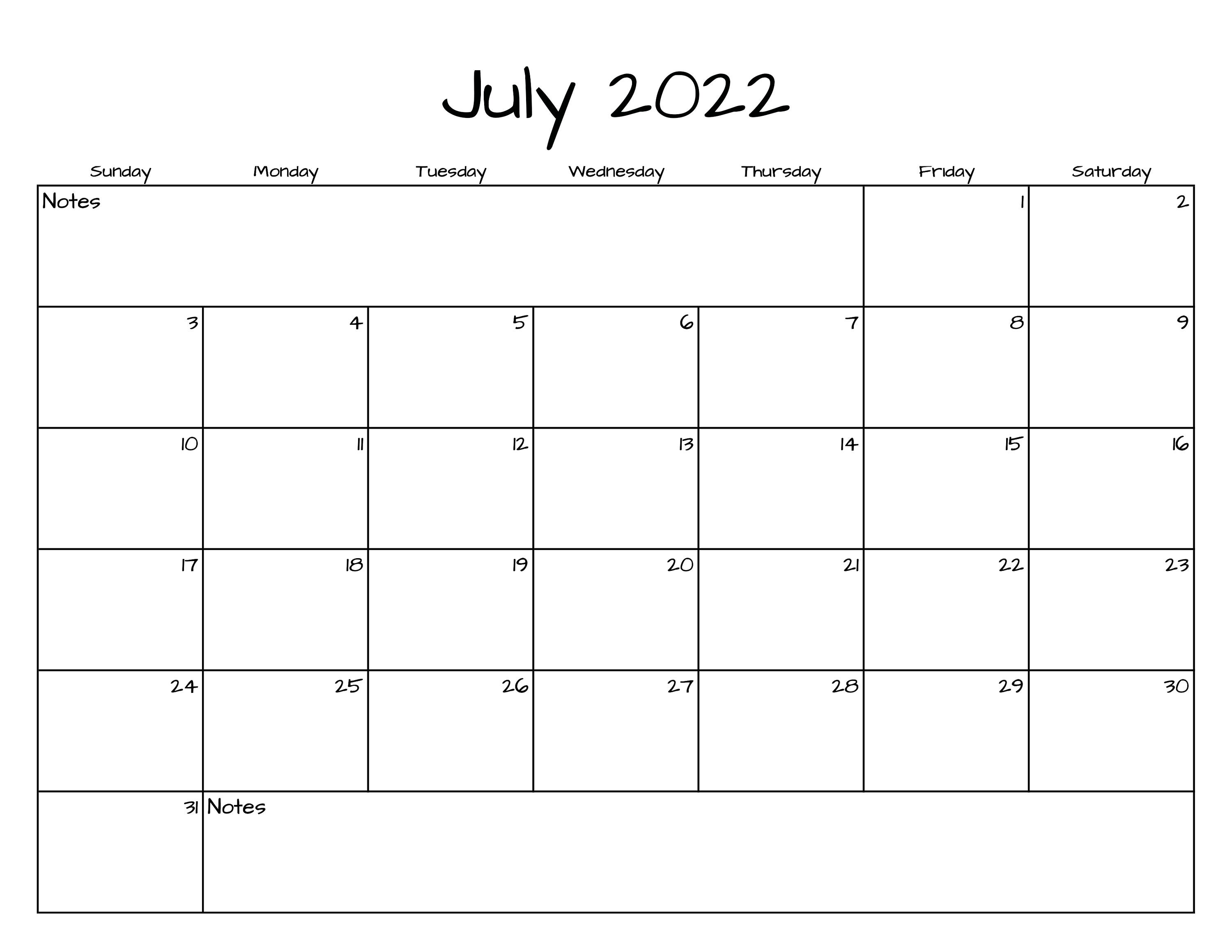 july calendar july 2022 printable calendar simple calendar etsy