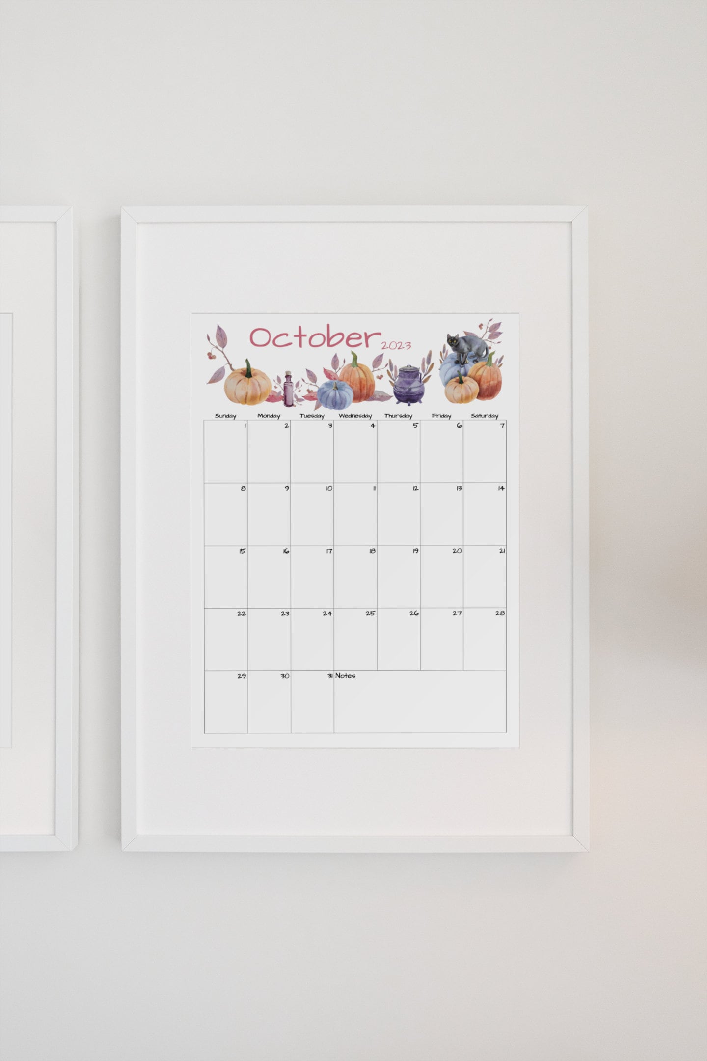 Fillable/editable October Calendar October 2023 Printable Etsy