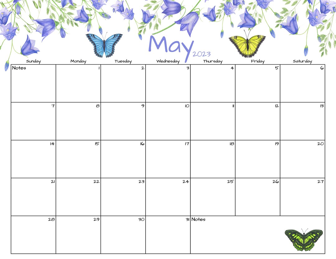 Fillable/editable May Calendar May 2023 Printable Calendar Etsy