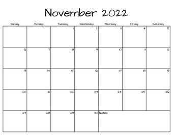 november calendar etsy