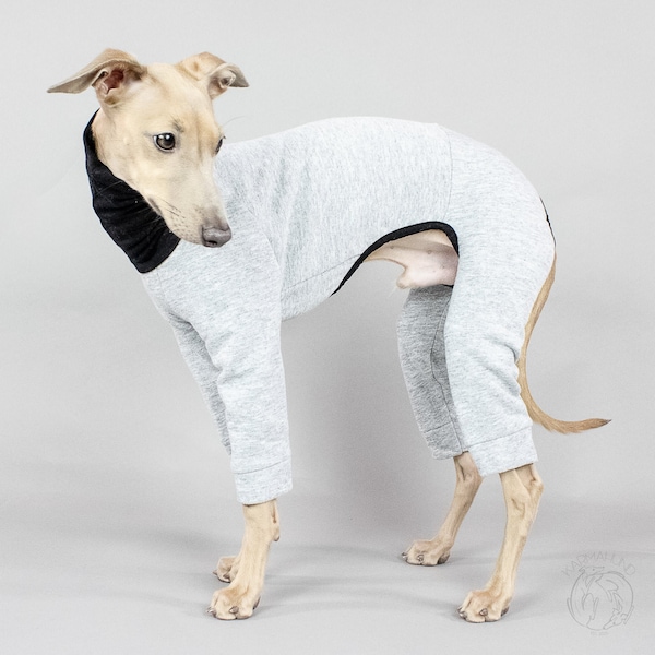 Second Skin SWEAT Overall Grey Melange for Italian Greyhounds