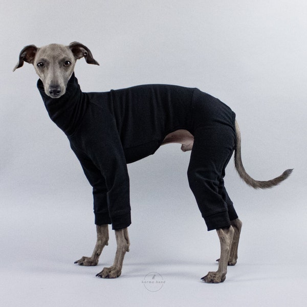 Second Skin Overall Black for Italian Greyhounds