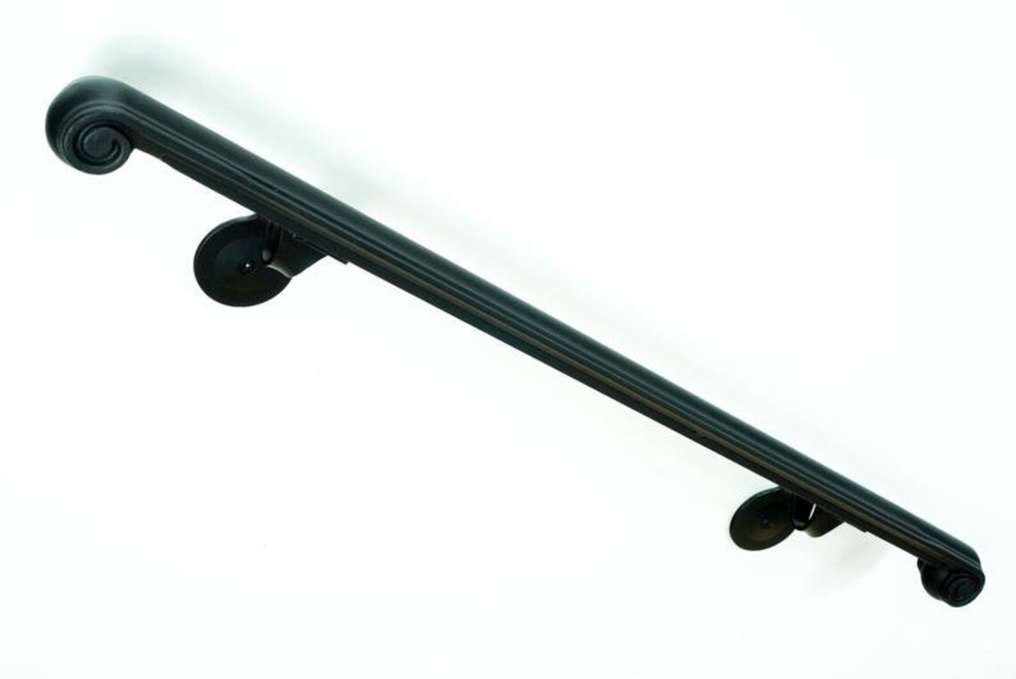 4 Foot Metal Volute Handrail 2 Flat Black Semi Gloss Etsy Australia