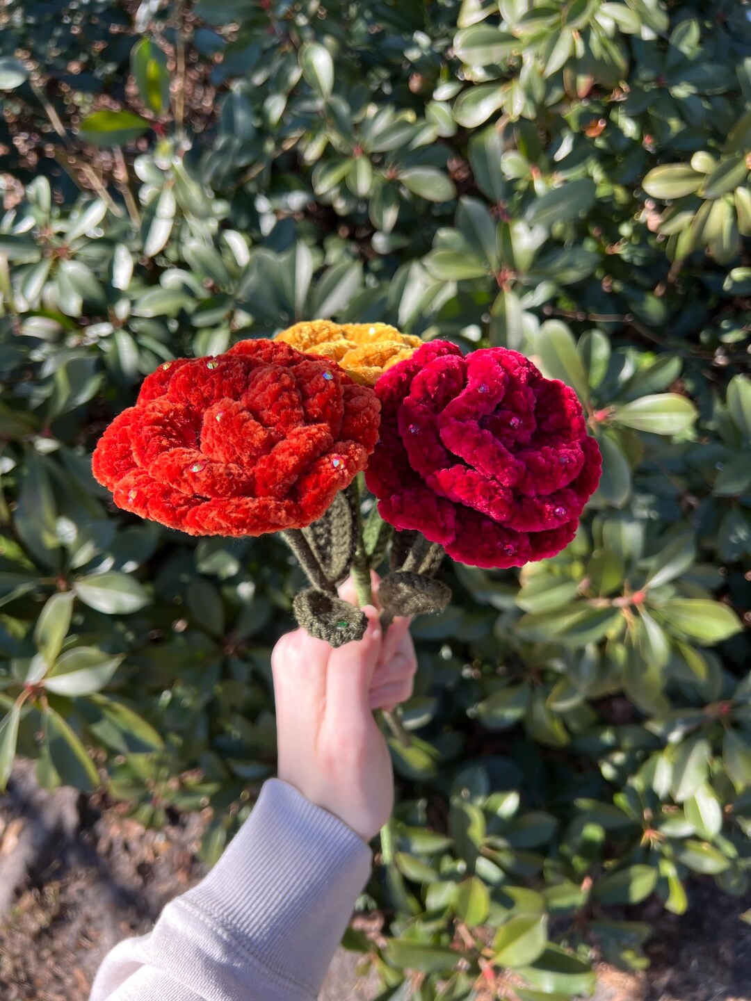 Gemed Roses Puffy Crochet Gem Roses - Etsy