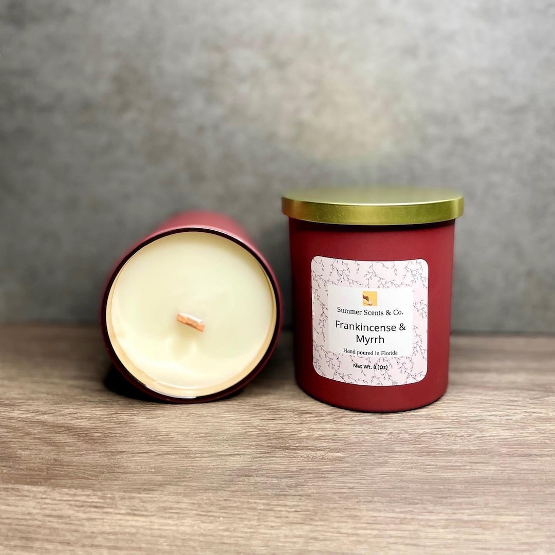 Festive Feels - Frankincense and Myrrh Winter White Candle Sml main image 1