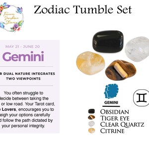 Zodiac Crystal Kit Healing Crystal Set Cancer Star Sign - Etsy