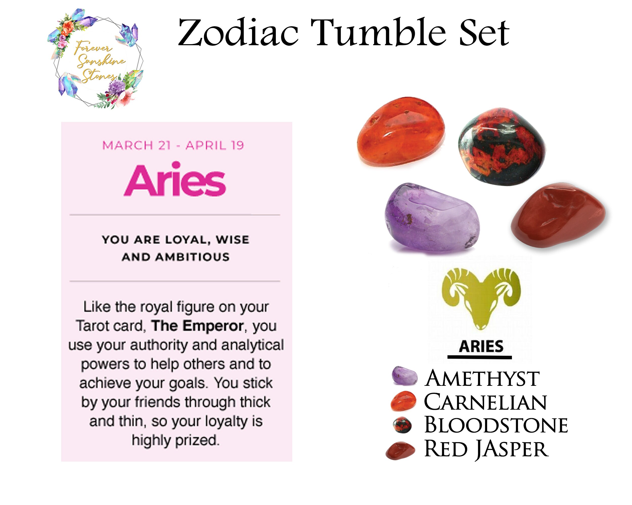 Aries Crystals Set Aries Crystal Set Crystals for Aries Etsy
