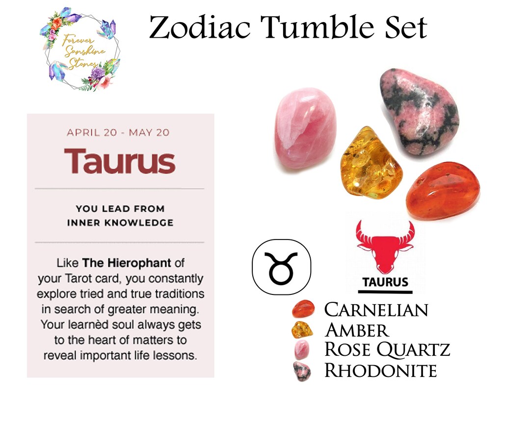 Taurus Crystals Set Taurus Crystal Set Crystals for Taurus Etsy