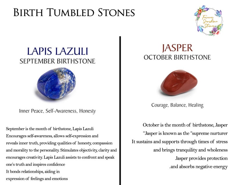 Birth Stones / Birth Crystals / Birth Tumble Stones / Polished | Etsy