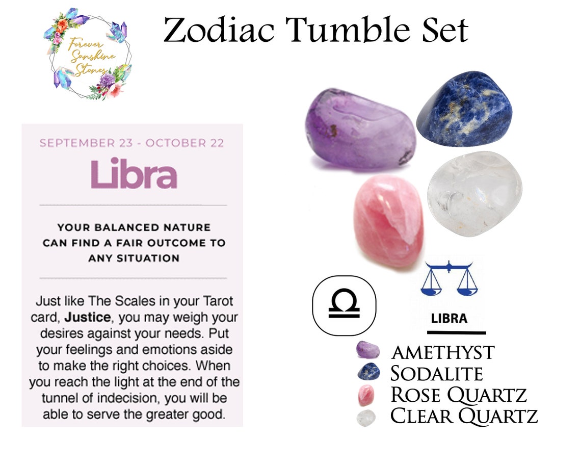 Zodiac Crystal Kit Healing Crystal Set Cancer Star Sign Etsy