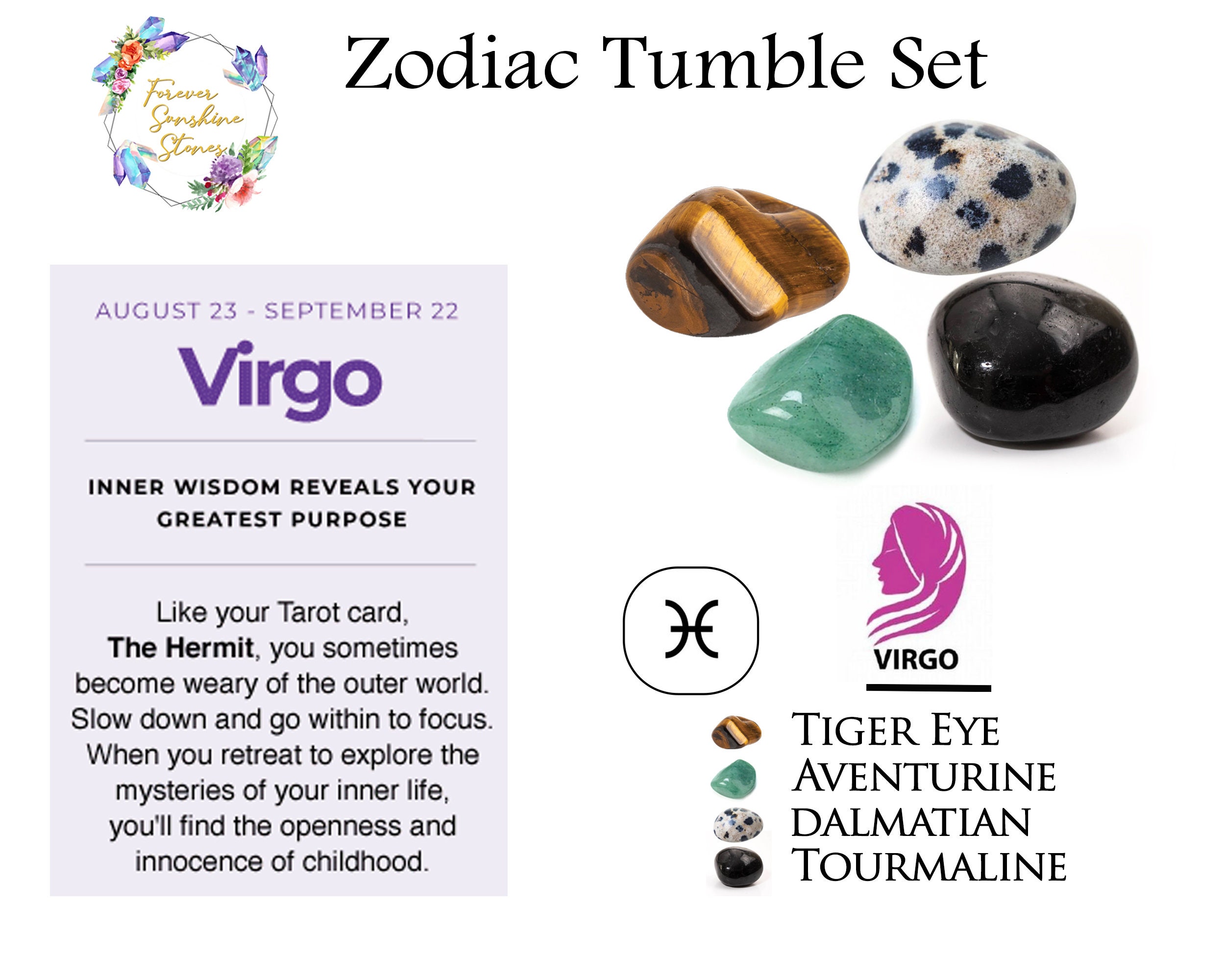 Zodiac Crystal Kit Healing Crystal Set Cancer Star Sign Etsy