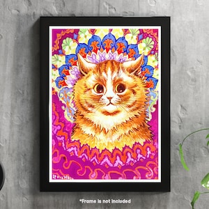 Louis Wain - Psychedelic cats , Classic Art Print - Wall Art