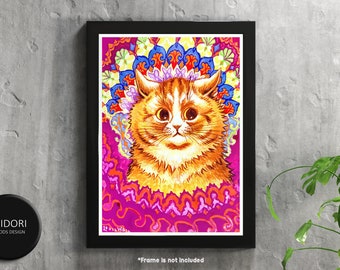 ルイスウエイン　黒猫　アンティーク風フレーム入り Amazon.co.jp: ルイス・ウェインの有名な絵画「3匹の猫が歌う