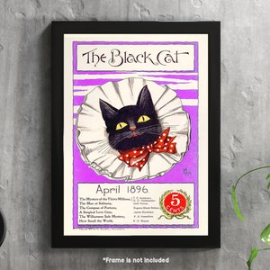 The Black Cat - Vintage Art Poster - Print on Paper or Canvas - Wall Art