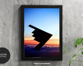 B2 Stealth Bomber Silhouette - Military Wall Decor