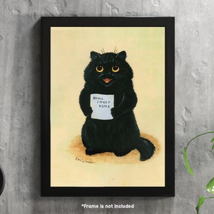 Louis Wain - Katzenportrait , Klassischer Kunstdruck - Wandkunst