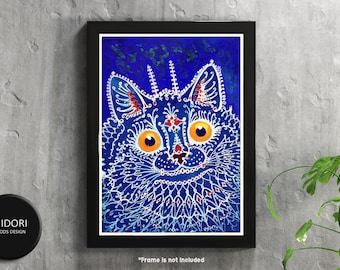 Louis Wain - Psychedelic cats , Classic Art Print - Wall Art