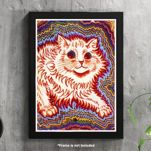Louis Wain - Psychedelic cats , Classic Art Print - Wall Art