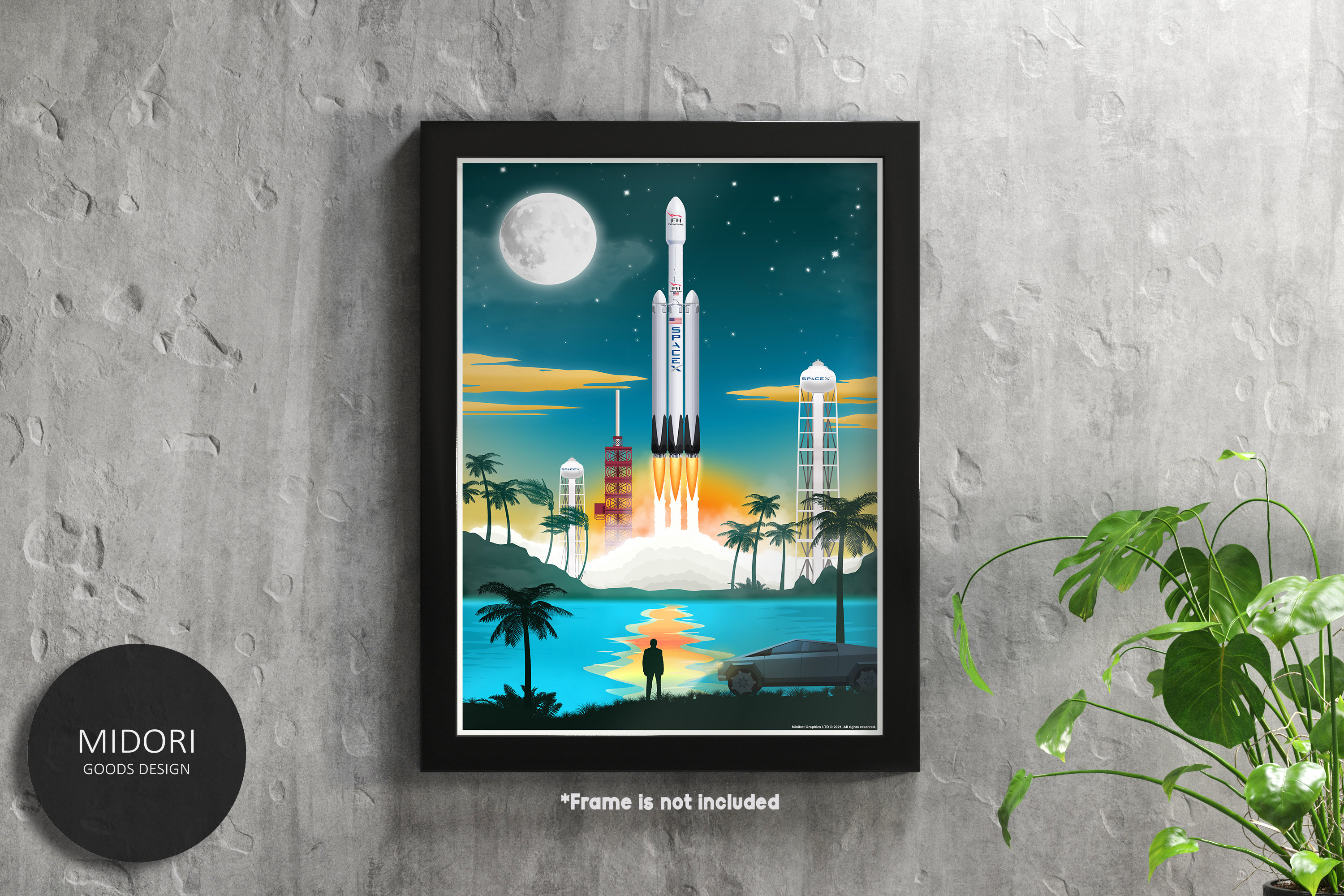 Spacex Falcon Heavy Launch - Poster on Paper or Canvas
