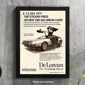 DMC Delorean - Back To The Future - Automobile Advertisement Print Poster Wall Decor