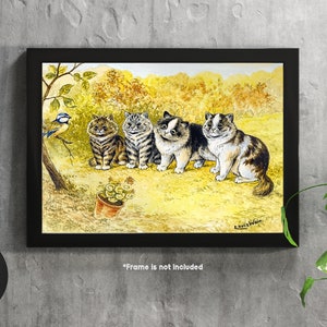 Louis Wain - Cat Portrait , Classic Art Print - Wall Art