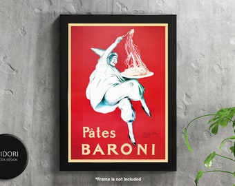 Pates Baroni - Italian Pasta Poster  - Vintage Art Poster - Wall Art