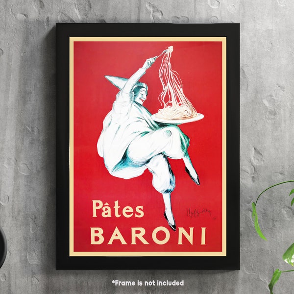 Pates Baroni - Italian Pasta Poster  - Vintage Art Poster - Wall Art