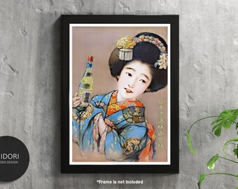 Nippon Shuzō Kabushiki Kaisha (Women in blue kimono) - Japanese Travel Poster