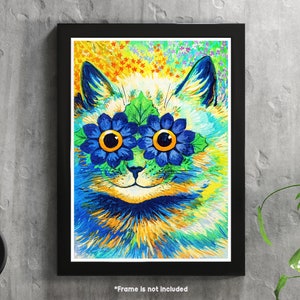 Louis Wain - Psychedelic cats , Classic Art Print - Wall Art