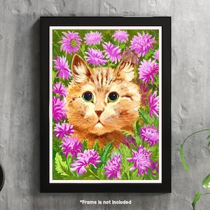 Louis Wain - Cat Portrait , Classic Art Print - Wall Art
