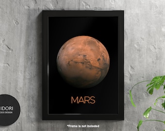 Mars - Red Planet - On Paper or Canvas - Wall Art Active