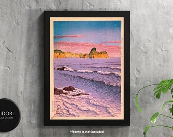 木製モザイクアート 女性と海の風景 木製モザイクアート 女性と海の風景